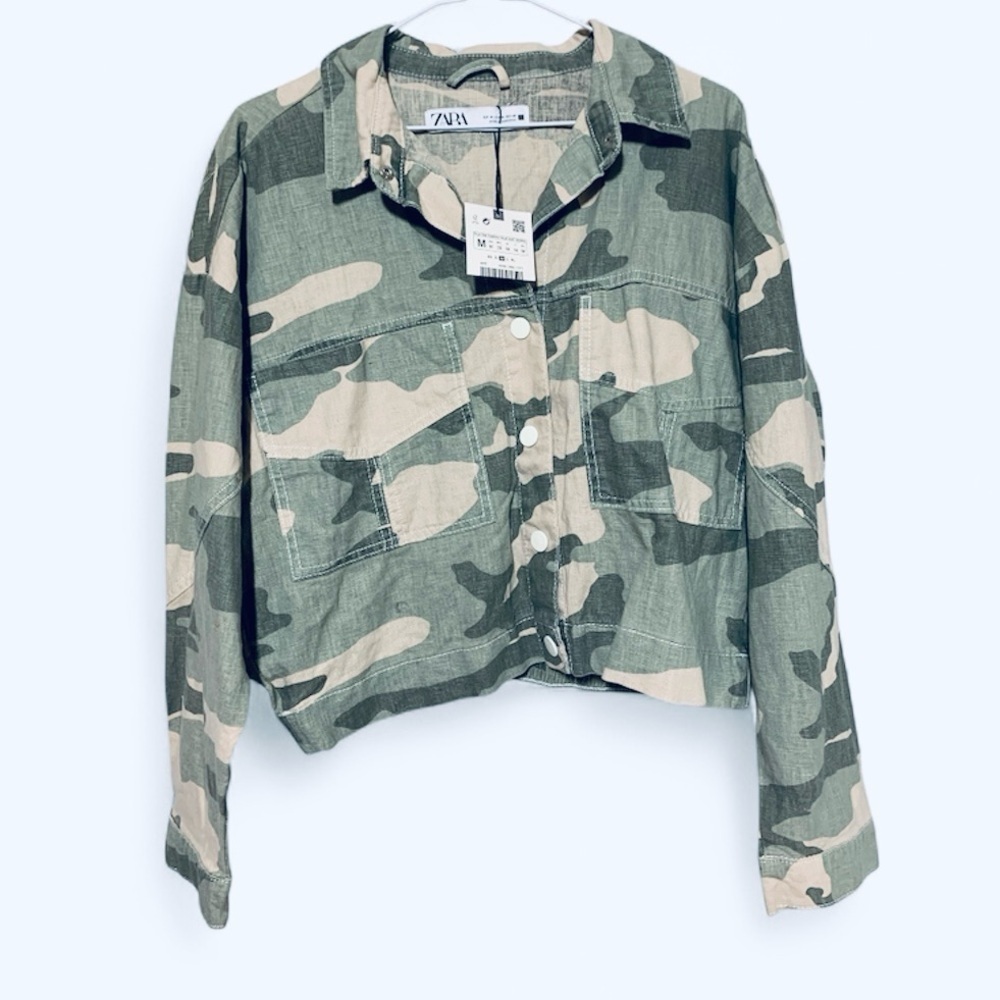Zara cotton cropped jacket NWT